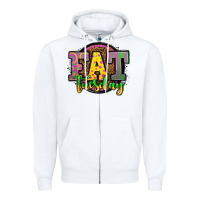 White mardi gras fat tuesday Zipper Hoodie - OliviaCreatesArt