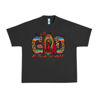 Pigment Black with god all things are possible lady of guadalupe Urban Heavy Tee - Jasminsmagicworld