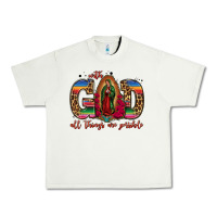 Pistachio with god all things are possible lady of guadalupe Urban Heavy Tee - Jasminsmagicworld