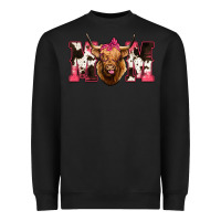 Black Western Highland Cow mom Heavyweight Sweatshirt - HowdyJamesFarm
