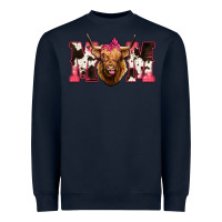 Navy Western Highland Cow mom Heavyweight Sweatshirt - HowdyJamesFarm