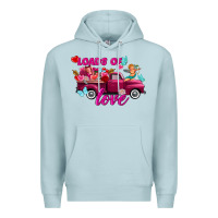 Blue Mist Loads of love Valentine's day truck Premium Hoodie - FaDigitalArtStudio