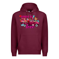 Burgundy Loads of love Valentine's day truck Premium Hoodie - FaDigitalArtStudio
