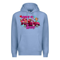 Colony Blue Loads of love Valentine's day truck Premium Hoodie - FaDigitalArtStudio