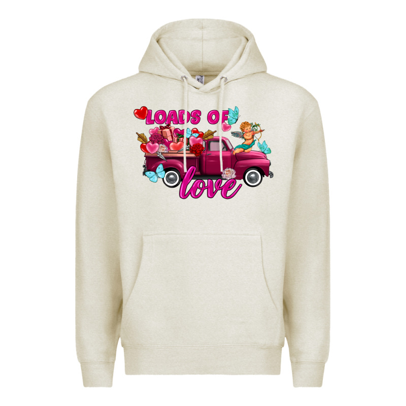Loads Of Love Valentine's Day Truck Premium Hoodie by FaDigitalArtStudio | Teevron