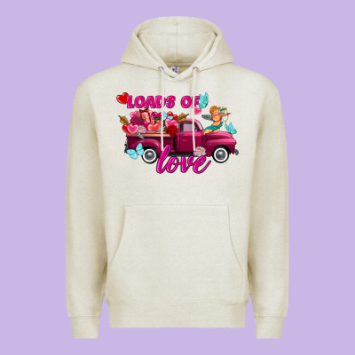 Loads Of Love Valentine's Day Truck Premium Hoodie Designed By Fadigitalartstudio