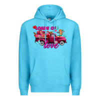 Ocean Blue Loads of love Valentine's day truck Premium Hoodie - FaDigitalArtStudio