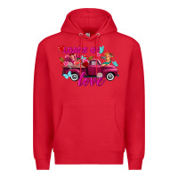 Red Loads of love Valentine's day truck Premium Hoodie - FaDigitalArtStudio