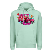 Seafoam Loads of love Valentine's day truck Premium Hoodie - FaDigitalArtStudio
