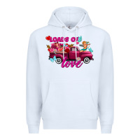 White Loads of love Valentine's day truck Premium Hoodie - FaDigitalArtStudio