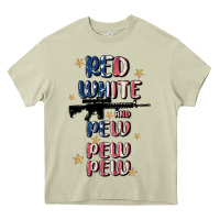 Mossy red white and pew pew pew Heavy Core Tee - MaliasSmallBusiness