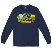 Navy teacher st. patricks day Long Sleeve Tee - NancyCooperArtShop