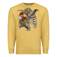 Antique Gold kinda emotionless kinda emotional skeleton chest Premium Sweatshirt - FaDigitalArtStudio