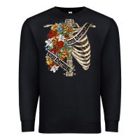 Black kinda emotionless kinda emotional skeleton chest Premium Sweatshirt - FaDigitalArtStudio