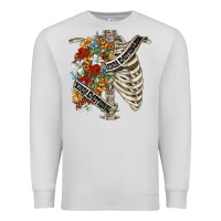 Dove Grey kinda emotionless kinda emotional skeleton chest Premium Sweatshirt - FaDigitalArtStudio