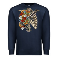 Navy kinda emotionless kinda emotional skeleton chest Premium Sweatshirt - FaDigitalArtStudio