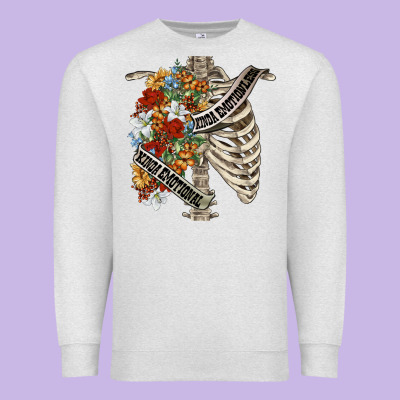 Kinda Emotionless Kinda Emotional Skeleton Chest Premium Sweatshirt Designed By Fadigitalartstudio