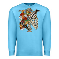 Ocean Blue kinda emotionless kinda emotional skeleton chest Premium Sweatshirt - FaDigitalArtStudio