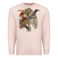 Pale Pink kinda emotionless kinda emotional skeleton chest Premium Sweatshirt - FaDigitalArtStudio