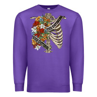 Purple kinda emotionless kinda emotional skeleton chest Premium Sweatshirt - FaDigitalArtStudio