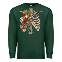 Sports Green kinda emotionless kinda emotional skeleton chest Premium Sweatshirt - FaDigitalArtStudio