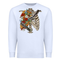 White kinda emotionless kinda emotional skeleton chest Premium Sweatshirt - FaDigitalArtStudio