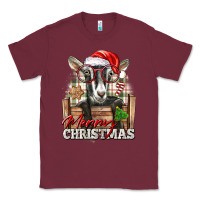 Burgundy Merry Christmas Alpine Goat Classic Tee - LillyAllenDesigns