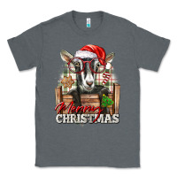 Charcoal Heather Merry Christmas Alpine Goat Classic Tee - LillyAllenDesigns