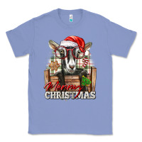 Colony Blue Merry Christmas Alpine Goat Classic Tee - LillyAllenDesigns
