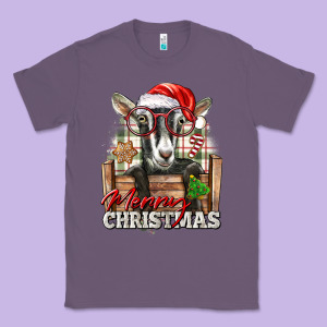 Merry Christmas Alpine Goat Classic Tee Designed By Lillyallendesigns