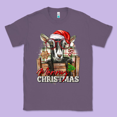 Merry Christmas Alpine Goat Classic Tee Designed By Lillyallendesigns