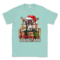 Seafoam Merry Christmas Alpine Goat Classic Tee - LillyAllenDesigns