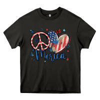 Asphalt peace love 'merica Heavy Core Tee - MaliasSmallBusiness