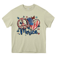 Mossy peace love 'merica Heavy Core Tee - MaliasSmallBusiness