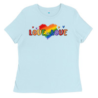 Baby Blue love is love lgbtq Ladies Tee - MaliasSmallBusiness