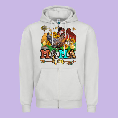 Mama Hen Western Olivia Zipper Hoodie Designed By Oliviacreatesart