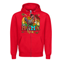 Red mama hen western olivia Zipper Hoodie - OliviaCreatesArt