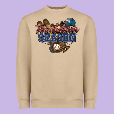 Touchdown Season Baseball Heavyweight Sweatshirt Designed By Howdyjamesfarm