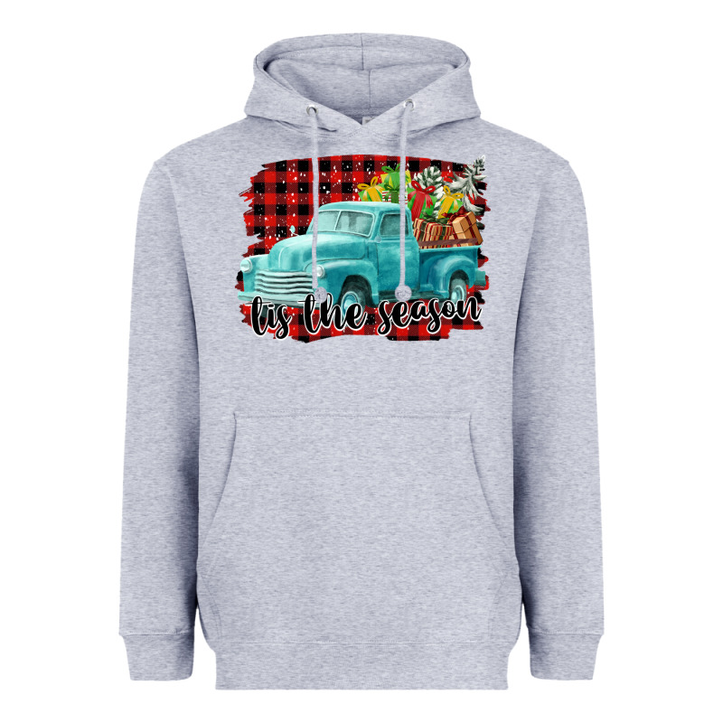 Tis The Season Christmas Truck Heavyweight Hoodie by FaDigitalArtStudio | Teevron