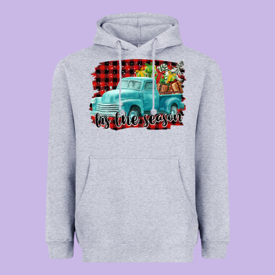 Tis The Season Christmas Truck Heavyweight Hoodie Designed By Fadigitalartstudio