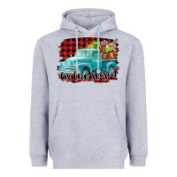 Heather Grey Tis The Season Christmas Truck Heavyweight Hoodie - FaDigitalArtStudio