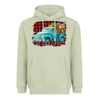 Matcha Tis The Season Christmas Truck Heavyweight Hoodie - FaDigitalArtStudio