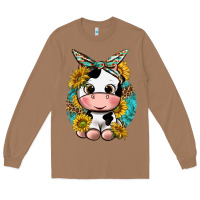 Toasted Coconut cute cow with sunflower and leopard Long Sleeve Tee - texasbilliewilder