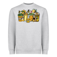 Heather Grey Honey bee coffee cups Heavyweight Sweatshirt - HowdyJamesFarm