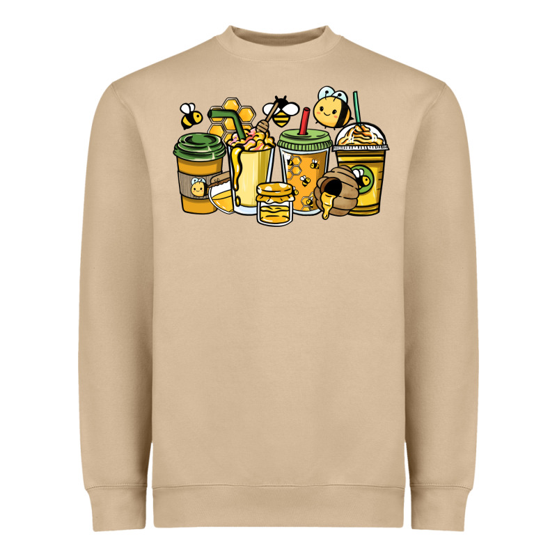 Honey Bee Coffee Cups Heavyweight Sweatshirt by HowdyJamesFarm | Teevron