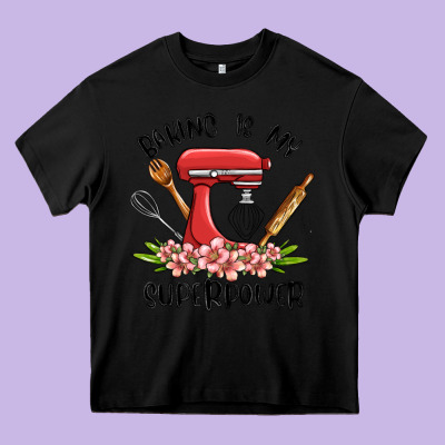 Baking Is My Superpower Malia Heavy Core Tee Designed By Maliassmallbusiness