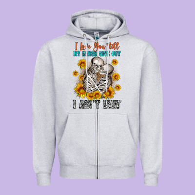 I Love You Till My Lungs Give Out Zipper Hoodie Designed By Oliviacreatesart