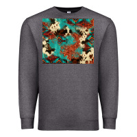 Charcoal Heather Serape Turquoise Glitter Cowhide  Tooled Leather  Tumbler Premium Sweatshirt - FaDigitalArtStudio
