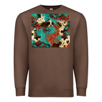 Chestnut Serape Turquoise Glitter Cowhide  Tooled Leather  Tumbler Premium Sweatshirt - FaDigitalArtStudio