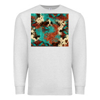 Oatmeal Heather Serape Turquoise Glitter Cowhide  Tooled Leather  Tumbler Premium Sweatshirt - FaDigitalArtStudio